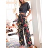 image:imageANRABESS Womens Wide Leg Palazzo Pants with PocketsFloral Black