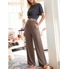 image:imageANRABESS Womens Wide Leg Palazzo Pants with PocketsLight Brown