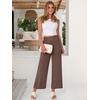 image:imageANRABESS Womens Wide Leg Pants Cropped Work Palazzo TrousersBrown