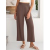 image:imageANRABESS Womens Wide Leg Pants Cropped Work Palazzo TrousersBrown