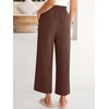 image:imageANRABESS Womens Wide Leg Pants Cropped Work Palazzo TrousersCoffee