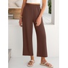 image:imageANRABESS Womens Wide Leg Pants Cropped Work Palazzo TrousersCoffee