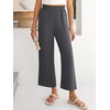 image:imageANRABESS Womens Wide Leg Pants Cropped Work Palazzo TrousersDark Gray