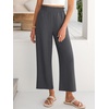 image:imageANRABESS Womens Wide Leg Pants Cropped Work Palazzo TrousersDark Gray