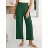 image:imageANRABESS Womens Wide Leg Pants Cropped Work Palazzo TrousersForest Green