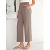 image:imageANRABESS Womens Wide Leg Pants Cropped Work Palazzo TrousersLight Camel