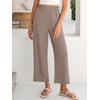 image:imageANRABESS Womens Wide Leg Pants Cropped Work Palazzo TrousersLight Camel