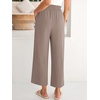 image:imageANRABESS Womens Wide Leg Pants Cropped Work Palazzo TrousersLight Camel