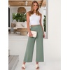 image:imageANRABESS Womens Wide Leg Pants Cropped Work Palazzo TrousersLight Green