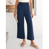 image:imageANRABESS Womens Wide Leg Pants Cropped Work Palazzo TrousersNavy Blue