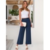 image:imageANRABESS Womens Wide Leg Pants Cropped Work Palazzo TrousersNavy Blue