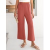 image:imageANRABESS Womens Wide Leg Pants Cropped Work Palazzo TrousersOrange Red
