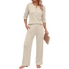 image:imageANRABESS 2 Piece Lounge Sets for Women Fall Travel OutfitBeige