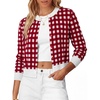 image:imageANRABESS Cardigan Sweaters for Women Button Up 2026 Fall OutfitsRed White Plaid