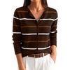 image:imageANRABESS Cardigan Sweaters for Women Lightweight Fall OutfitsCoffe Orange Stripe