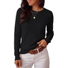 image:imageANRABESS Long Sleeve Sweaters for Women Scalloped Lightweight Fall OutfitsBlack