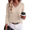 image:imageANRABESS Sweaters for Women Lightweight Loose Fit V Neck Fall OutfitsAlmond