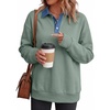 image:imageANRABESS Sweatshirt for Women Button Up Denim Collared Pullover Henley TopGrey Green