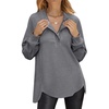 image:imageANRABESS Sweatshirt for Women Oversized Henley Tunic TopsGrey