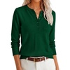 image:imageANRABESS Women Henley Long Sleeve Lightweight Fall SweatersForest Green