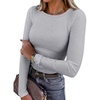 image:imageANRABESS Women Long Sleeve Shirts Ribbed Fitted TopsGrey