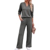 image:imageANRABESS Womens 2 Piece Outfits V Neck Sweatsuit Lounge SetsDark Grey