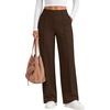 image:imageANRABESS Womens Business Casual Straight Leg Fleece Dress PantsBrown