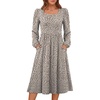 image:imageANRABESS Womens Fall Long Sleeve ALine Midi DressFloral Small Spots