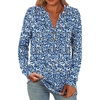 image:imageANRABESS Womens Fall Shirts Long Sleeve Henley Top Dressy Casual BlouseBlue White Floral