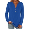 image:imageANRABESS Womens Fall Shirts Long Sleeve Henley Top Dressy Casual BlouseBoyal Blue