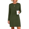 image:imageANRABESS Womens Long Sleeve Fall Casual T Shirt Mini DressArmy Green