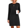 image:imageANRABESS Womens Long Sleeve Fall Casual T Shirt Mini DressBlack