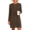 image:imageANRABESS Womens Long Sleeve Fall Casual T Shirt Mini DressBrown