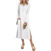image:imageANRABESS Womens Long Sleeve Fall Midi Dresses with PocketsWhite