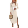 image:imageANRABESS Womens Long Sleeve Maxi Fall Knit Sweater DressBeige
