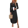 image:imageANRABESS Womens Long Sleeve Maxi Fall Knit Sweater DressBlack