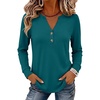 image:imageANRABESS Womens Long Sleeve Shirts Air Layer Henley V Neck TopsLake Blue