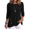 image:imageANRABESS Womens Long Sleeve Shirts Waffle Knit Tunic TopBlack
