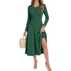 image:imageANRABESS Womens Long Sleeve Sweater Dress Fall Ribbed Knit Midi DressesDeep Green