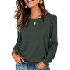 image:imageANRABESS Womens Long Sleeve Waffle Knit Shirts Fall Loose Fit Tunic TopsArmy Green