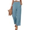 image:imageANRABESS Womens Summer Wide Leg Lightweight Flowy PantsLake