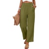 image:imageANRABESS Womens Summer Wide Leg Lightweight Flowy PantsOlive Green