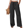 image:imageANRABESS Womens Wide Leg Casual Flowy Elastic Waist Beach Palazzo PantsBlack