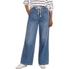 image:imageANRABESS Womens Wide Leg Jeans Drawstring Denim Pants with PocketsBlue