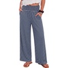image:imageANRABESS Womens Wide Leg Palazzo Pants with PocketsStriped Navy Blue White