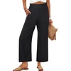 image:imageANRABESS Womens Wide Leg Pants Cropped Work Palazzo TrousersBlack