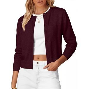 image:imageANRABESS Cardigan Sweaters for Women Button Up 2026 Fall OutfitsDrak Red
