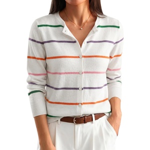 image:imageANRABESS Cardigan Sweaters for Women Lightweight Fall OutfitsRainbow Stripe