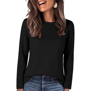 image:imageANRABESS Long Sleeve Shirts for Women Wrinkle Free Crew Neck Fall TopBlack