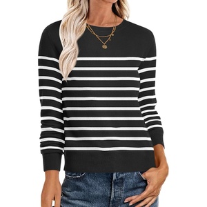 image:imageANRABESS Sweaters for Women Long Sleeve Lightweight Fall OutfitsBlack White